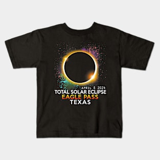 Totality Total Solar Eclipse Eagle Pass Texas April 8 2024 Kids T-Shirt